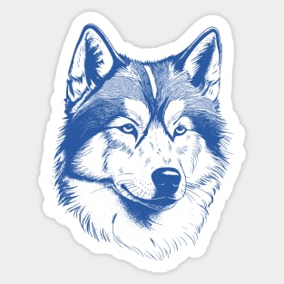 Alaskan Malamute Minimalist Line Art Drawing Sticker